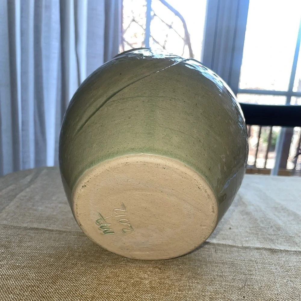 Vintage Art Pottery Ceramic Handmade Vase Signed